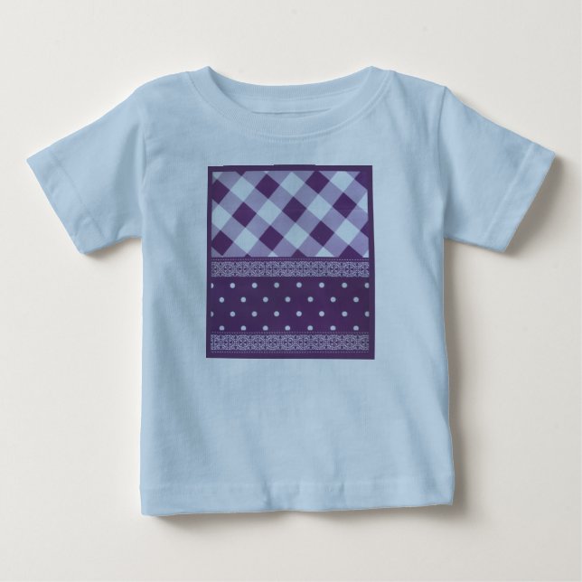 Snygg Lila schaktad Damask Seamless Mönster Tee Shirt (Framsida)