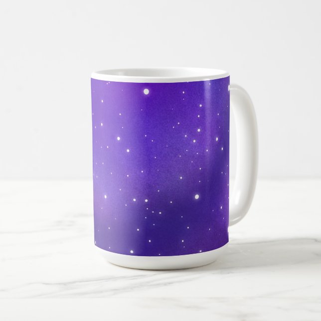 Snygg Lila Starry Himlar Galaxy Art Kaffemugg (Framsida höger)