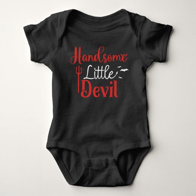 Snygg lilla djävul svart röd pojke Halloween T Shirt (Framsida)