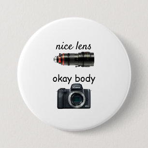 Snygg lins, okej body-knapp knapp