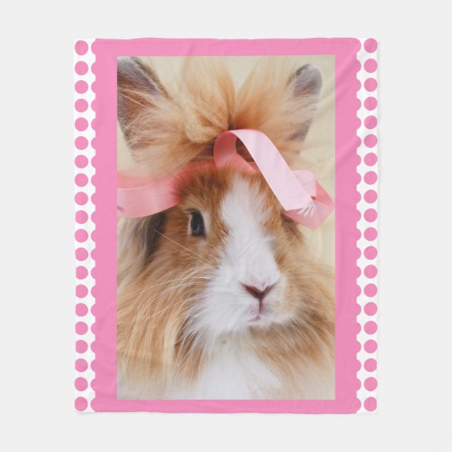 Snygg Lionhead Dwarf Bunny Rabbit Fleecefilt (Framsidan)