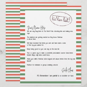 Snygg lista Brev från Santa Personlig
