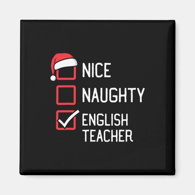 Snygg lista Engelska lärare Jul Matchi Magnet (Framsidan)