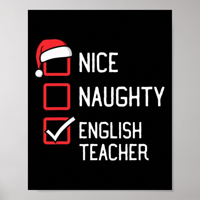 Snygg lista Engelska lärare Jul Matchi Poster (Framsidan)