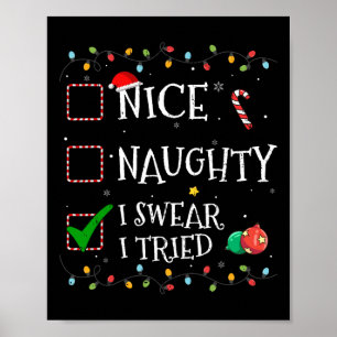 Snygg lista I Swear I Trött Santa Hat Kristus Poster