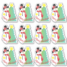 Snygg liten konstsnöman klistermärken