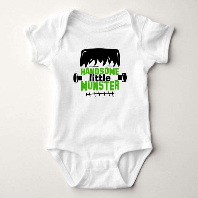 Snygg litet monster Frankenstein Halloween T Shirt (Framsida)