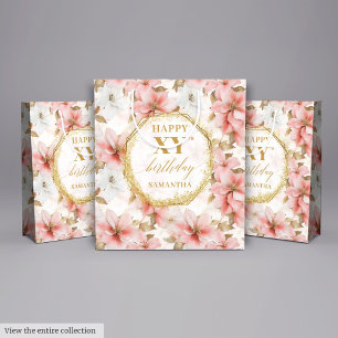 Snygg Ljus rosa vattenfärg 90 Birthday Gift Bag