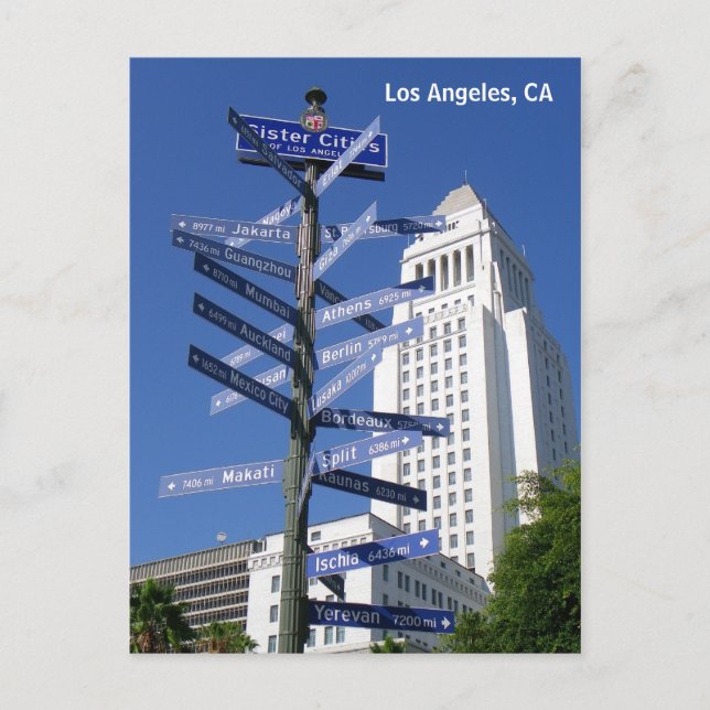 Snygg Los Angeles-vykort i innerstaden! Vykort (Framsida)