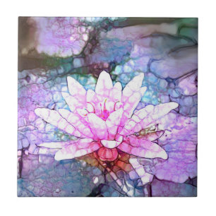 Snygg Lotus Flower Ceramic Tile Kakelplatta