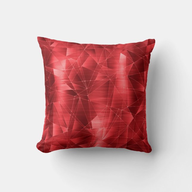 Snygg luxury Red Geometrical Mönster Pillow Kudde (Framsida)