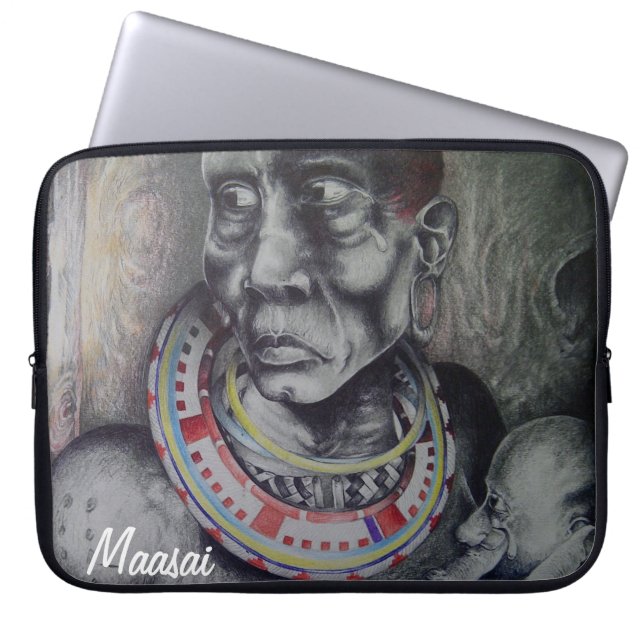 Snygg Maasai15 inch Neoprene Laptop sleeve (Framsidan)