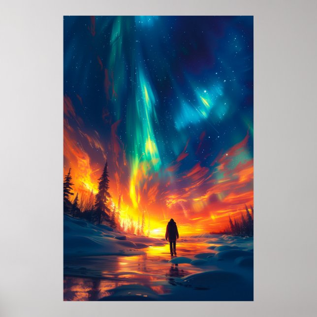 Snygg Magic Northern Ljus Poster (Framsidan)