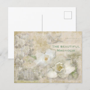 Snygg Magnolia Vintage Collage Vykort