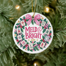 Snygg Mahjong-ornament Rosa krans Meld Bright
