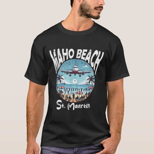 Snygg Maho Beach T Shirt (Framsida)