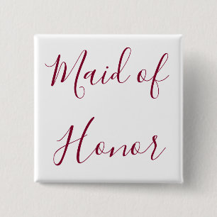 Snygg Maid of honor Burgundy och White Knapp