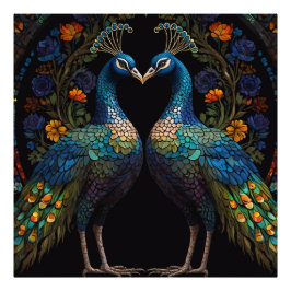 Snygg Majestic Peacock par Cushion Fototryck
