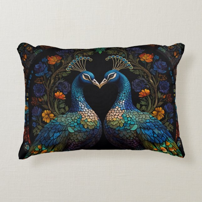 Snygg Majestic Peacock par Cushion Prydnadskudde (Framsidan)