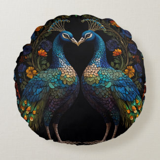 Snygg Majestic Peacock par Cushion Rund Kudde