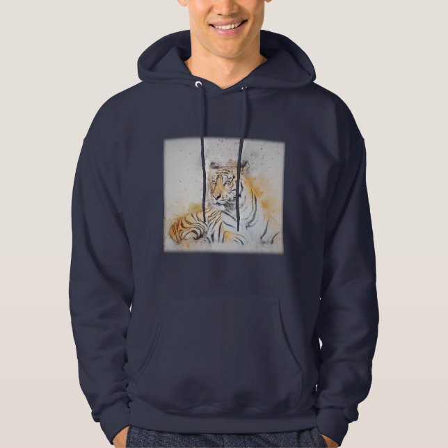 Snygg målning av bengal tiger hoodie (Framsida)