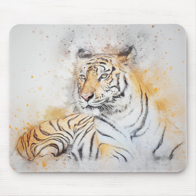 Snygg målning av bengal tiger musmatta (Framsidan)