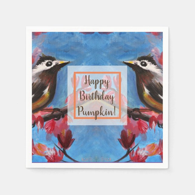 Snygg målning av Bird Vår Pappersservett (Framsidan)