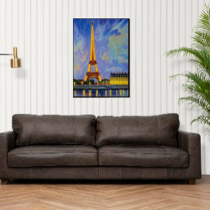 Snygg målning av Eiffel torn . Canvastryck