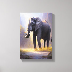 Snygg målning av en elefant i sin natur canvastryck