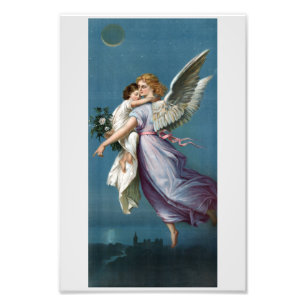Snygg målning av Guardian Angel Fototryck