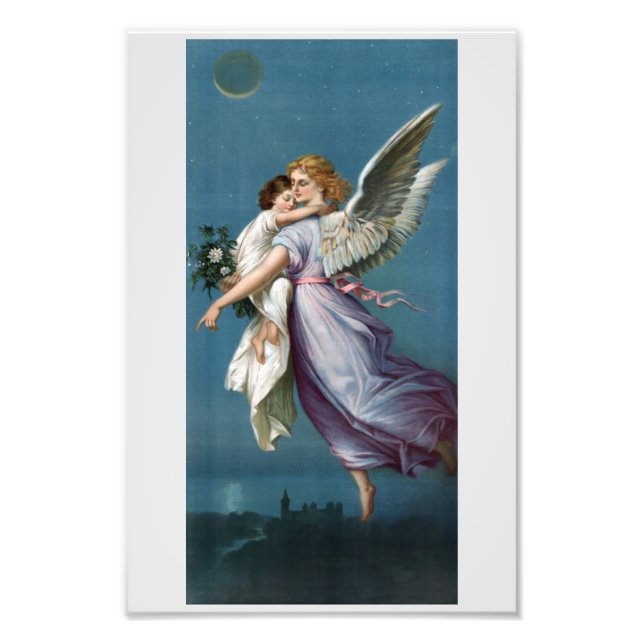 Snygg målning av Guardian Angel Fototryck (Framsidan)