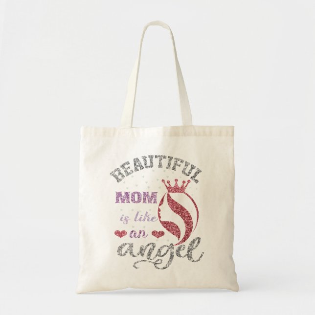 Snygg mamma är som en ängel tygkasse (Framsidan)