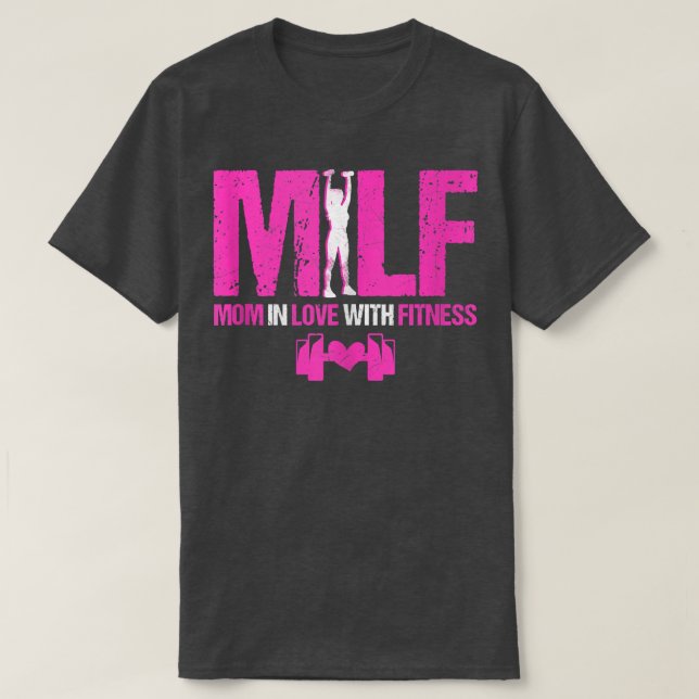Snygg Mamma i Kärlek med Fitness Heart-tumbell T Shirt (Design framsida)