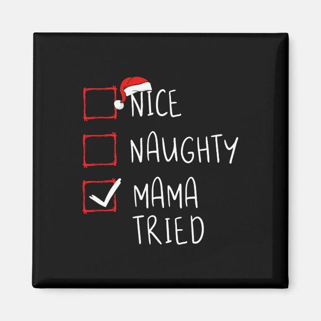 Snygg Mamma - jullista Julafton Santa Magnet (Framsidan)