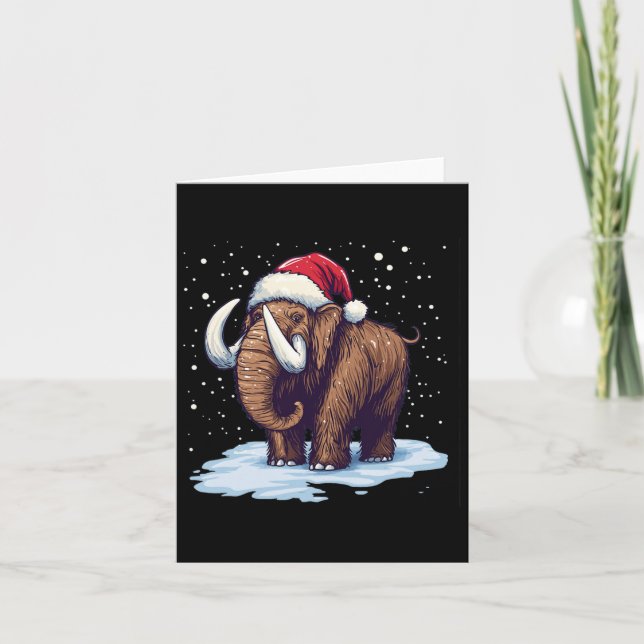 Snygg mamma med jultomten. kort (Framsida)