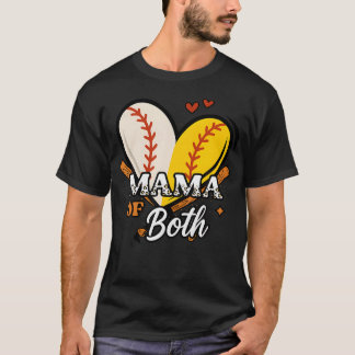 Snygg Mamma Till Både Baseboll och Softboll Game D T Shirt