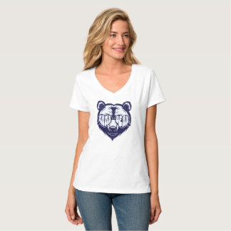 Snygg mammabjörn som bär solglasögon Marinblå djur T Shirt