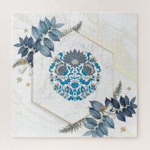 Snygg Mandala Blommigt Art, Cream Background