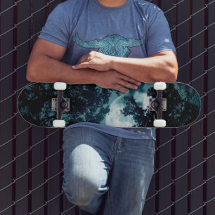 Snygg Måne Glow Though Träd Mini Skateboard Bräda 18,5 Cm