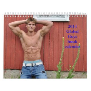 Snygg mankalender för 2014 global grabbar kalender