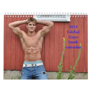 Snygg mankalender för 2014 global grabbar kalender