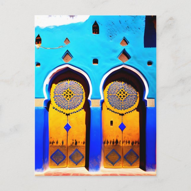 Snygg marockansk Medina Door Architecture Vykort (Framsida)