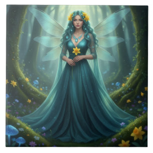 Snygg mars Aquamarine Fairy Kakelplatta