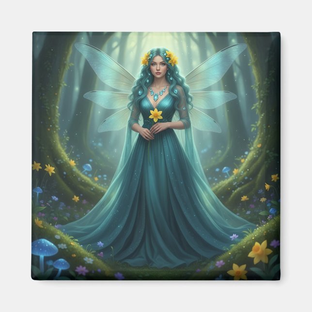 Snygg mars Aquamarine Fairy Magnet (Framsidan)