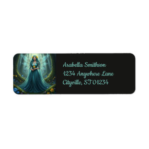 Snygg mars Aquamarine Fairy Returadress Etikett
