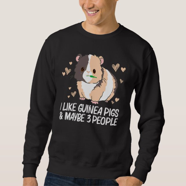 Snygg marsvin för män kvinnor Wheek Fluffig Cavy P Lång Ärmad Tröja (Framsida)