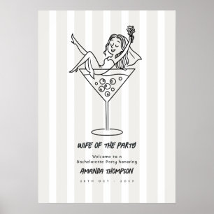 Snygg Martini Doodle Hustru till Festen Möhippa Poster
