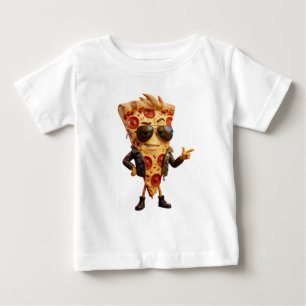 Snygg maskot för pizzabit i läderjacke konst t shirt