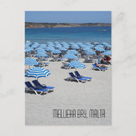 Snygg Mellieha Bay Sand Beach Scene Malta Vykort