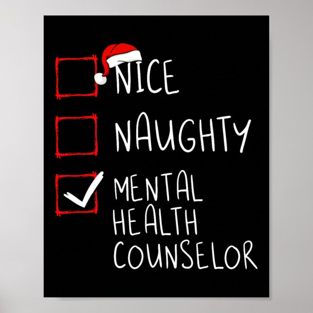 Snygg Mental Health Counselor God Jul San Poster (Framsidan)